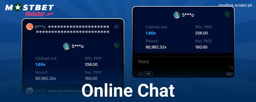 Online Chat in Mostbet Aviator PK