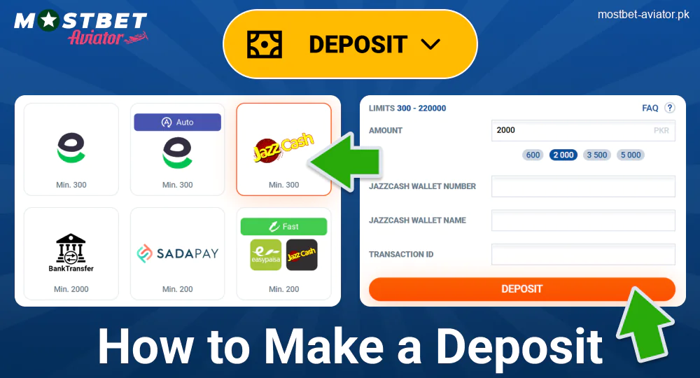 Deposit Instructions in Mostbet Aviator for Pakistanis