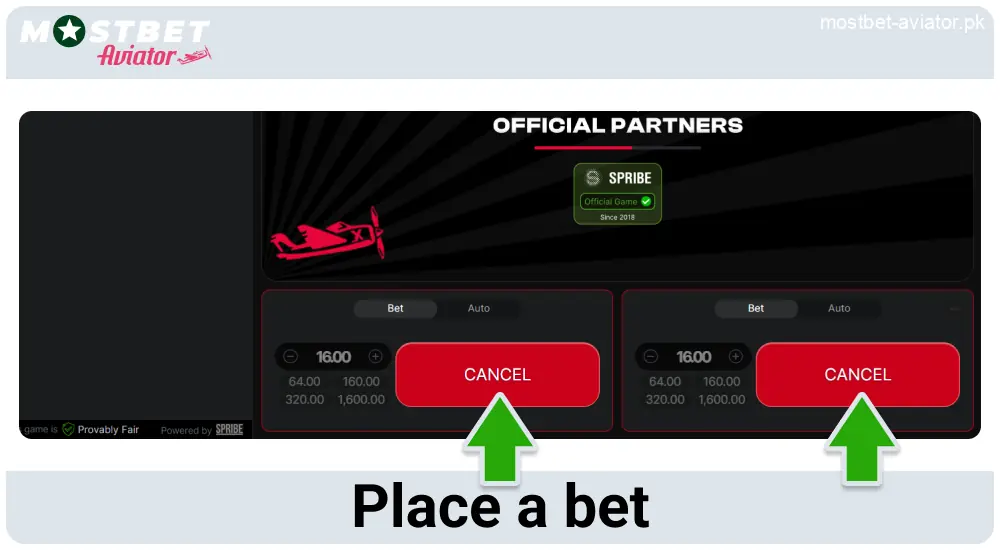 Place a Bet in the Mostbet Aviator Demo Game PK