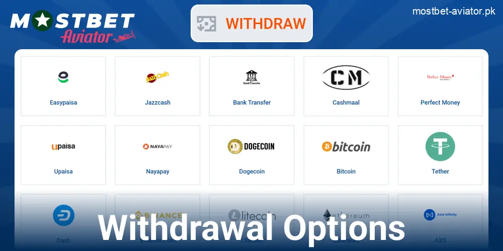 Withdrawal Methods for Mostbet Aviator Pakistanis